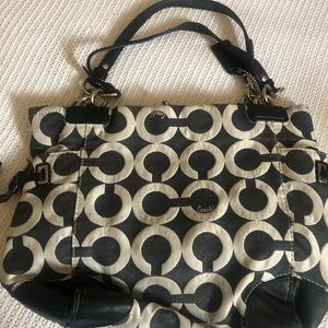 Authentic Coach Black & White purse